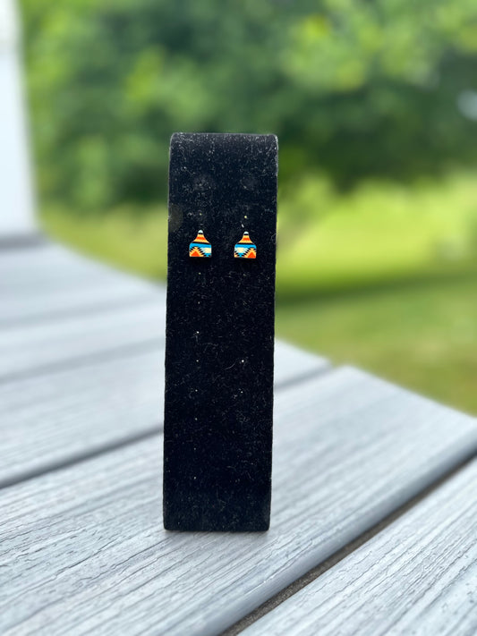 Aztec Cowtag Stud Earrings